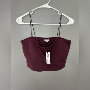 Garage Women's Burgundy tubeTop spaghetti strap crop top